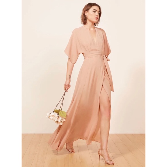 Reformation Dresses & Skirts - NWOT Reformation Winslow Wrap Maxi Dress in Blush Pink, Medium